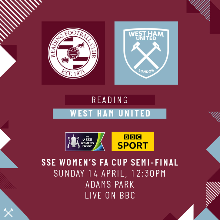 Match details confirmed for Women's FA Cup semifinal West Ham United